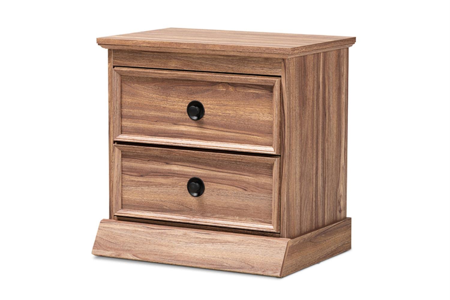 Baxton Studio Ryker Modern and Contemporary Oak Finished 2-Drawer Wood Nightstand
